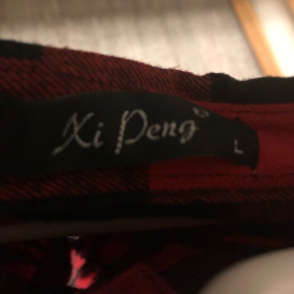 Red black white flannel checkered size L - Picture 3 of 3